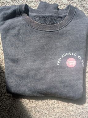 Loverboy Charcoal Graphic Sweatshirt with Pink Logo